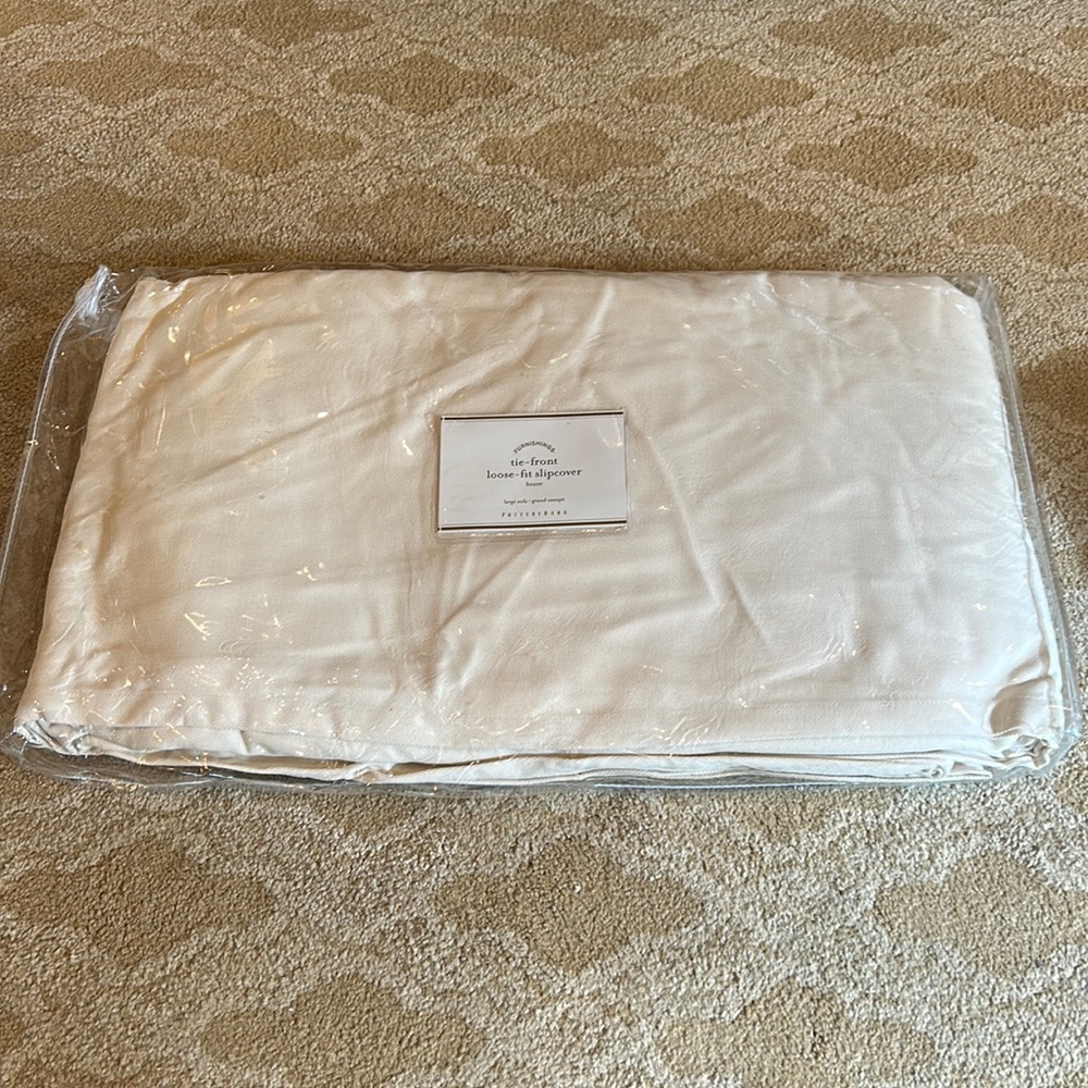Pottery Barn Tie Front Loose Fit Slip Cover (Large Sofa )